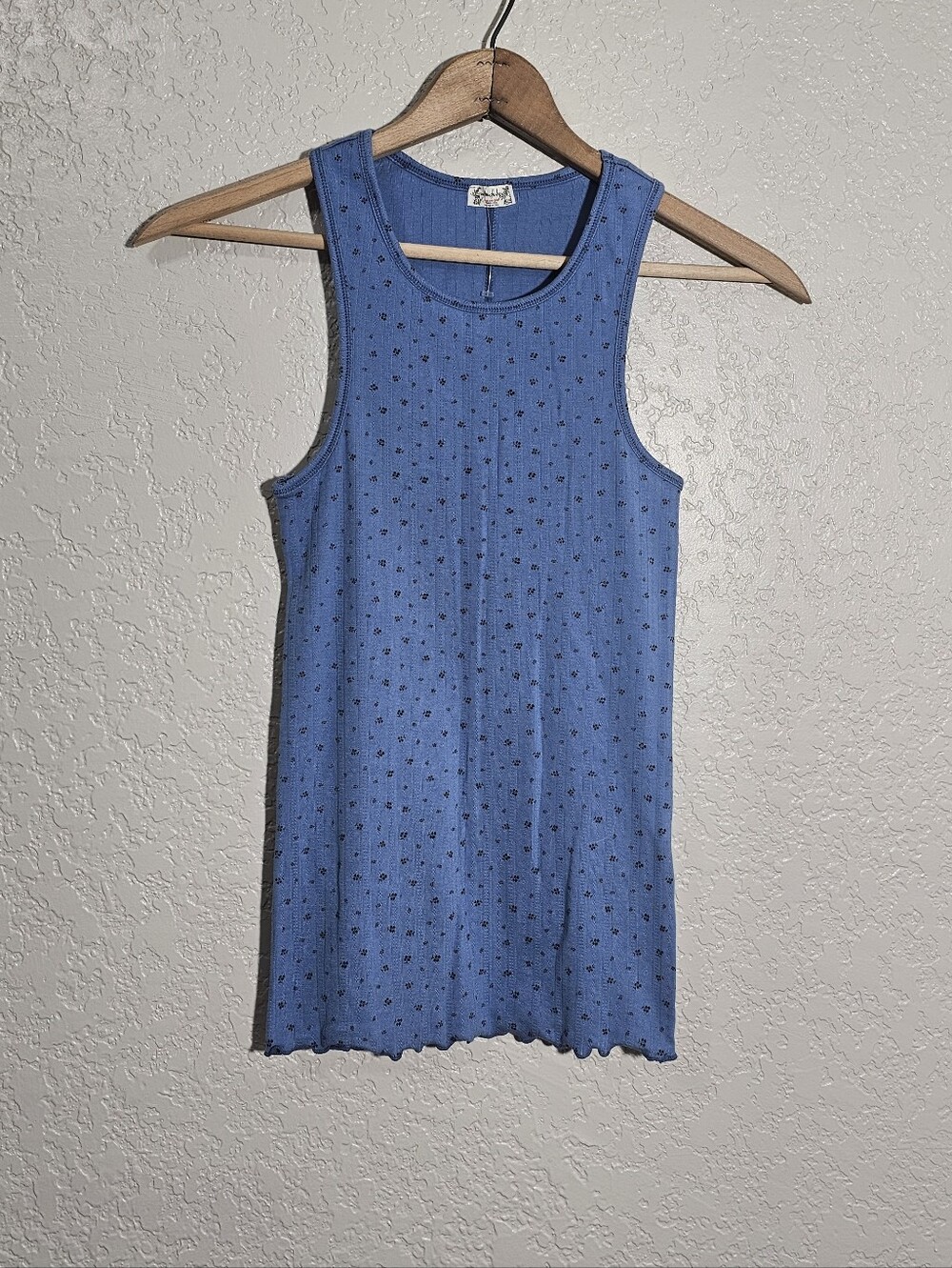 NWOT Free People Fresh In Love Blue Floral Print Tank Top